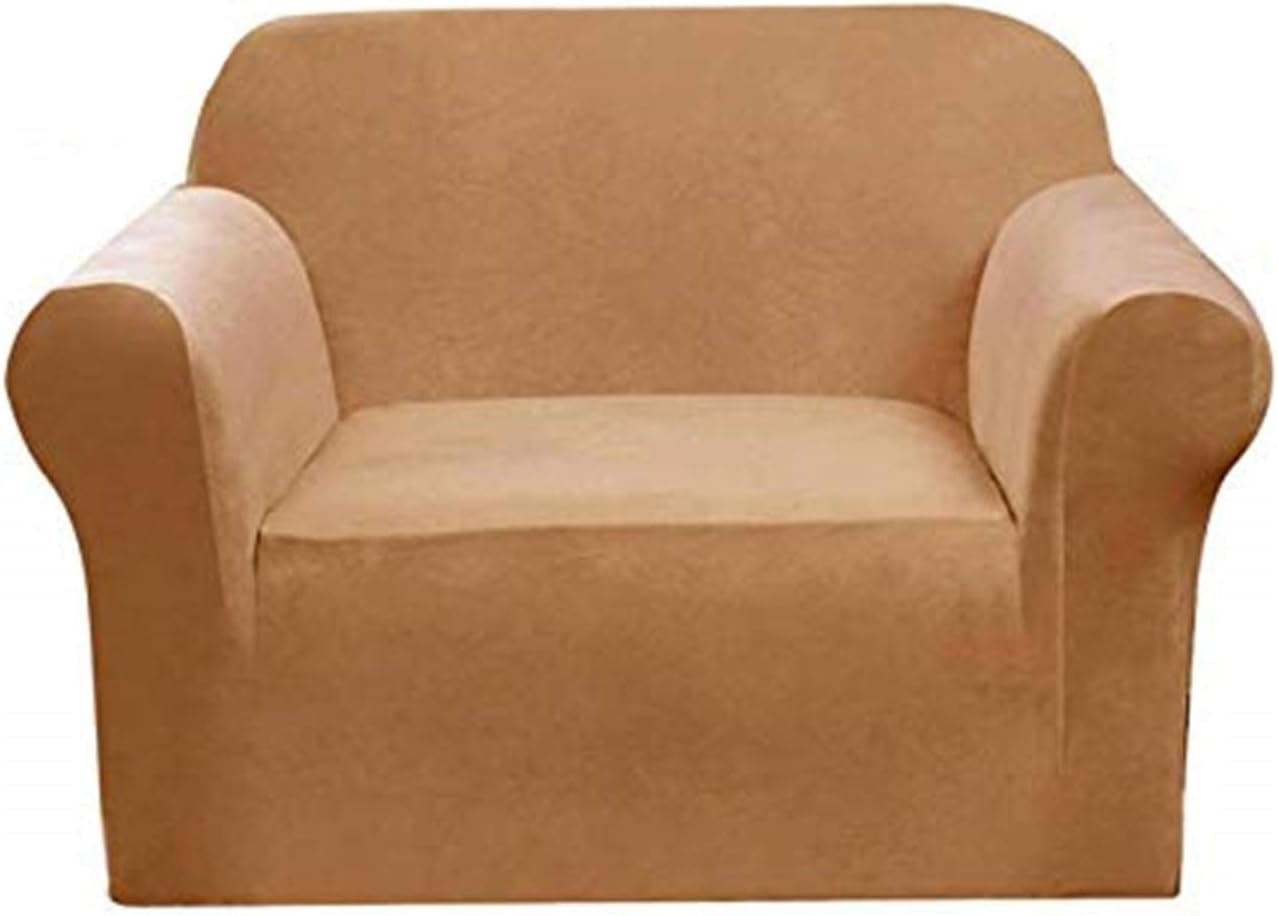 Amazon Com Argstar Armchair Slipcover Velvet Armchair Covers Velvet Plush Chair Cover For Living Room Washable Protectors For Armchair Camel Kitchen Dining