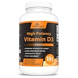 High Potency Vitamin D3 2,000 IU 360-Day Supply (Cholecalciferol) Supplement - The Formula Helps for Healthy Bones and Teeth + Calcium Absorption + Immune systems(360 Softgel)