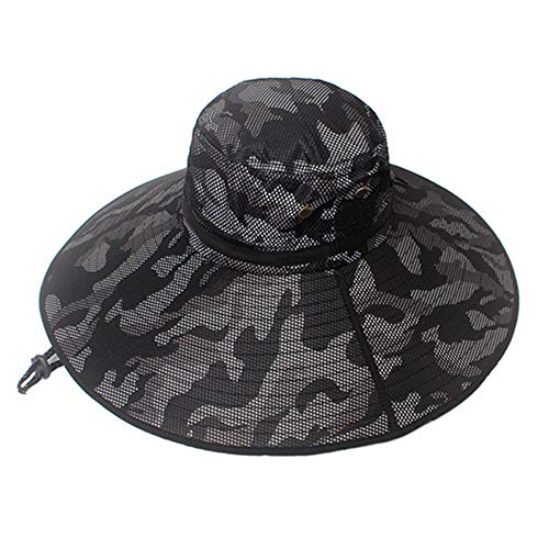 YLX Angelmütze Herren Sommer Uv-Proof Big Boim Sun Boonie Hüte Camouflage Wasserdichter Sonnenschutz Outdoor Hike Hunt… – Bild 3