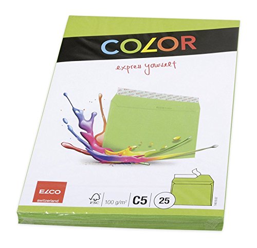 Elco C5 "Cellozip Color" Envelope - Bright Green (Pack of 25)