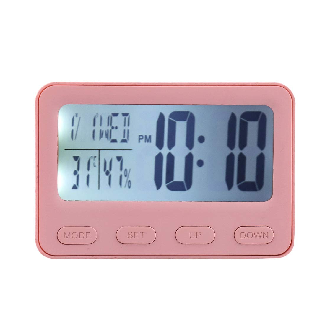 Buy MINISO LCD Alarm Clock with Light, Pink, 10.5x3.2x7.2cm Online at