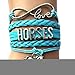 Horses Bracelets Horse Charm-Girls Horse Lover Jewelry Gifts-Braided Adjusted-4 Colors
