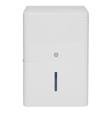 GE Smart Portable Dehumidifier w/WiFi for Basement, Bedroom, Bathroom, Garage, Large Rooms up to 4500 Sq Ft, 50Pint w/Removable Bucket & Continuous Drain Connect for Auto/Manual Drainage