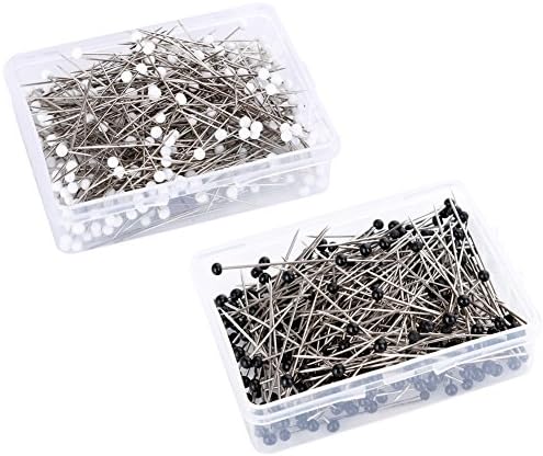 Valar Dohaeris 500 Pieces Quilting Glass Head Pins Dressmaker Pins For for Sewing &amp; Crafting Projects Jewelry Components Flower Decoration With Transparent Cases