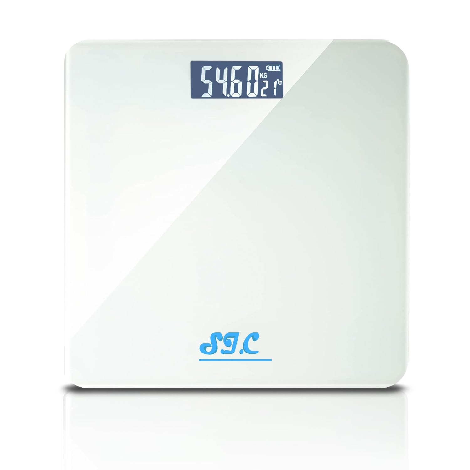 Professional Ultra Thin Tempered Glass Digital Personal Scale with LCD Display Max 150kg (White)
