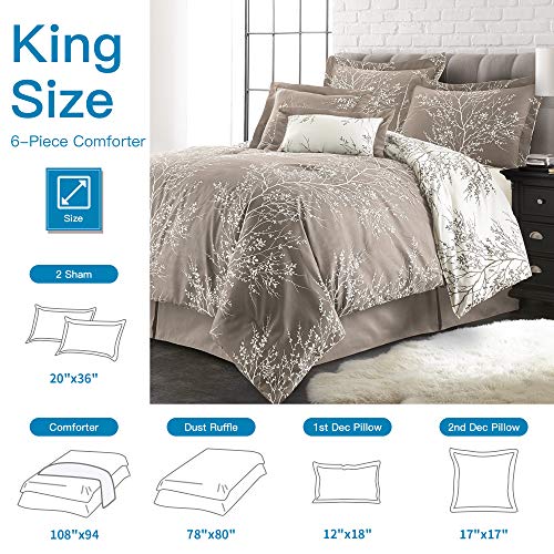 Spirit Linen 6pc Warm and Cozy Comforter Set Platinum Bedding