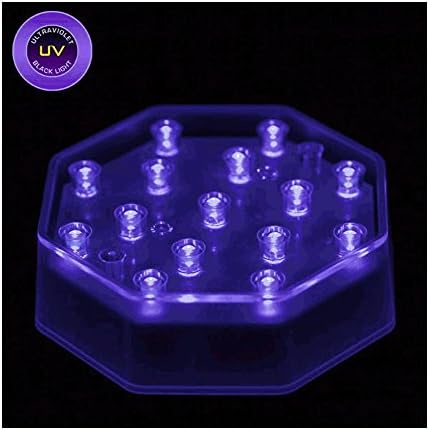 Wireless 15 UV LED Low Profile Spot Black Light Octagon