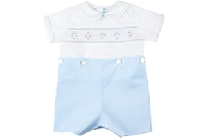 Feltman Brothers Blue White Smocked Bobbie Suit Boys Christening Outfit