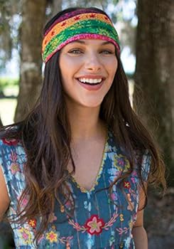 Amazon Com Natural Life Boho Bandeau Headband Versatile Wide Hairband That Stays In Place 12 Ways To Wear The Perfect Accessory Colorful Mixed Print 18 L X 10 W Beauty