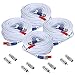 SANNCE 4-Pack 100ft BNC Video and Power Security Camera Cable with BNC Connectors and RCA Adapters for CCTV Camera System 100pcs Cable Clips Included (White)