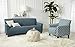 Home Fashion Designs Printed Twill Arm Chair Slipcover. One Piece Stretch Chair Cover. Strapless Arm Chair Cover for Living Room. Brenna Collection Slipcover. (Chair, Smoke Blue)