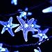 LUCKLED Original Starfish Solar String Lights, 20ft 30 LED Fairy Christmas Lights Halloween Lights Halloween Decorative Lighting for Garden, Home, Patio, Party and Holiday Decorations [Blue]