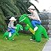 Halloween T-Rex Costume Inflatable Dinosaur Suit Halloween Dino Theme Party Dress Blow Up Costume Adult/Child (Child Green)
