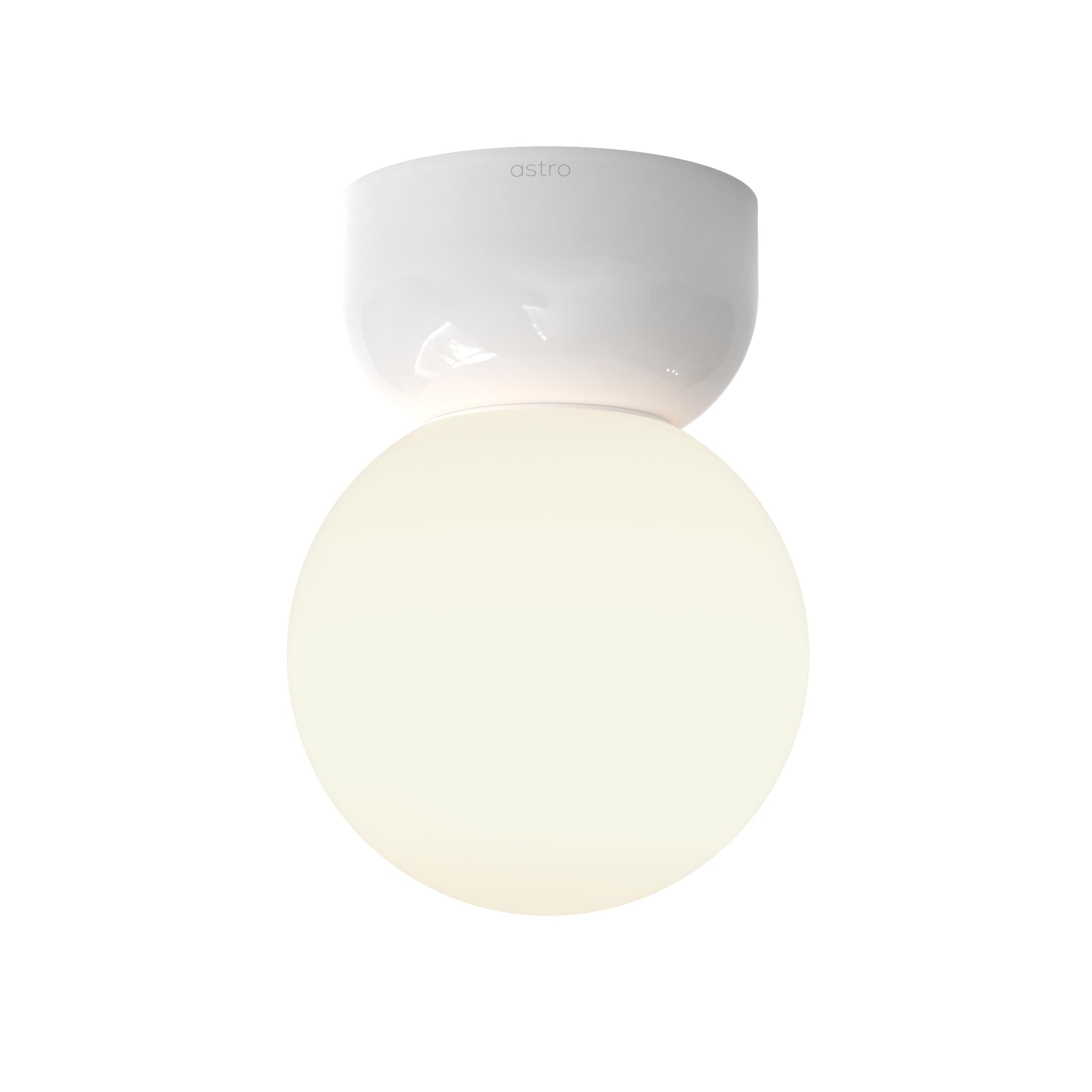 Astro Lyra Ceiling 140 Dimmable Bathroom Ceiling Light - IP44 Rated - (Gloss Glaze White), G9 Lamp, Designed in Britain - 1472003-3 Years Guarantee
