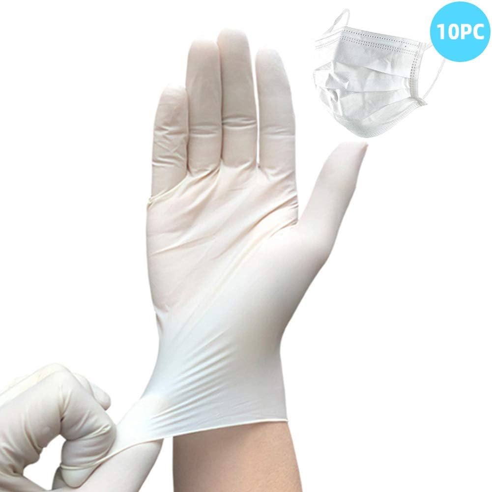 Nitrile Disposable Gloves ， Latex Free, Powder Free ， Non-Sterile ， Box of 100，Soft (white)