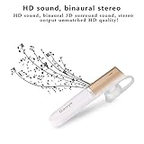 Bluetooth Earbuds, Gaoye Bluetooth Headset with Mic Mini Sports Bluetooth Earbuds Wireless Headphones Running Noise Cancelling Earphones Business Style for iPhone Samsung Tablets (White Gold)