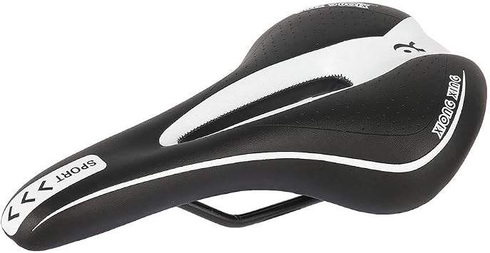 Amazon Superjunior自転車サドル 自転車シート 穴あき お尻が痛くない スポーツクッション カラーサドル 通気性抜群 蒸れ対策 衝撃吸収 取付便利 マウンテンバイク ロードバイク 折り畳み自転車に適応 ブラック ホワイト Superjunior サドル