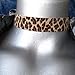 Leopard Print Suede Leather Ribbon Choker Necklace - Size Large