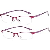 BOQGYAS 2 Pairs Myopia Glasses Women Distance Nearsighted Glasses