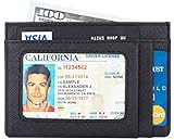Simpac Slim Wallet RFID Front Pocket Wallet Minimalist Mens Womens Credit Card Holder Genuine Leather