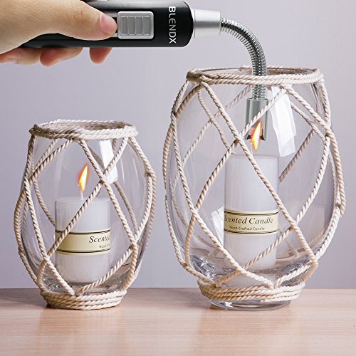 Electric Arc Lighter Kitchen Lighter USB Rechargeable Long Lighter Candle 360° Flexible Neck, No Spark & Smell, Flameless Windproof Fire Candle Lighter for Camping Grilling BBQ Gas Stove, Black - Thumbnail 6