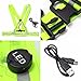 High Vis LED Vest Safety Lighted Cycling Running Vest USB Charging Elastic Straps Adjustable Size Flashlight Warning Vest for Outdoor Sports - Led Glowing Suspenders Reflective Running Gear Vest