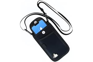 DefenderShield EMF Radiation Blocker Phone Pouch (Black) - Lightweight Radiation Blocker for Cell Phone with Crossbody Strap 