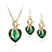 Long Way Austrian Crystal Fashion Heart Jewelry Sets Necklace Earrings Wedding Party Accessories