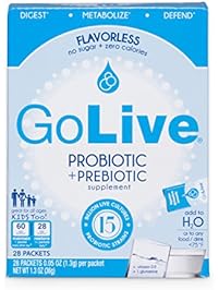 Golive Probiotic and Prebiotic Supplement Blend, Flavorless, 28-Count