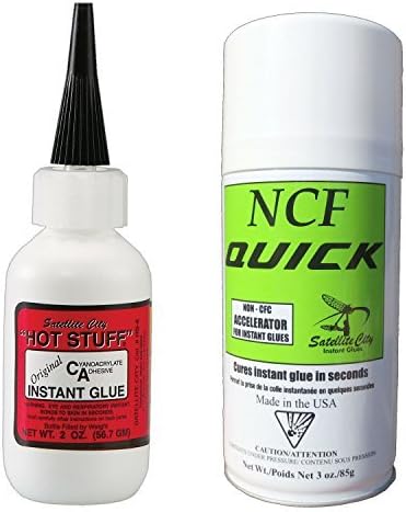 Hot Stuff Thin Instant CA Glue (2oz) &amp; NCF Quick Aerosol Accelerator (3oz) by Satellite City