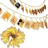H.YOUNG Wall Deco LED Photo Clips String Lights,Perfect For Wedding Surprise Office celebrate And DIY Hanging Phtoes,20 Clips, 13 feet, Warm White