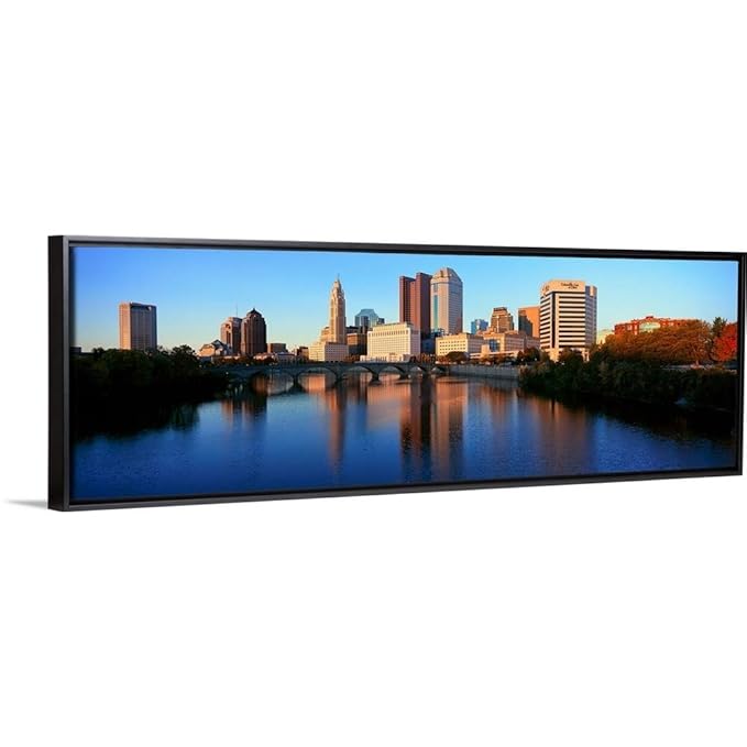 With Setting Sunlight Home Decor Poster Print Scioto River And