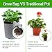 TQQFUN 2 Pack 7 Gallon Smart Potato Bags Velcro Window Vegetable Bags, Double Layer Premium Breathable Nonwoven Cloth for Potato/Aeration Fabric Pots with Handles（Gray）