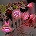 NYKKOLA 20 LED Battery Operated String Flower Rose Fairy Light Wedding Room Garden Christmass Decor (Pink)