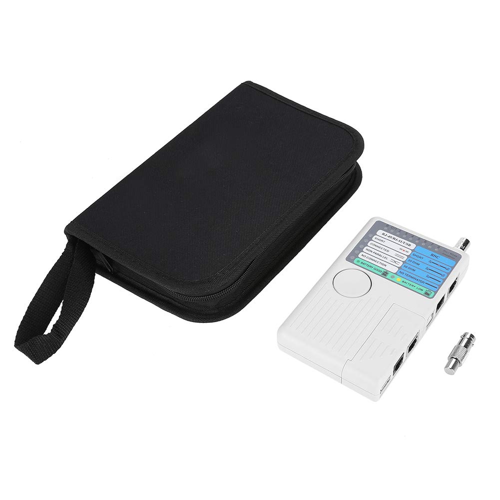 4-in-1 Portable LAN Network Cable Tester Remote RJ11 RJ45 USB BNC LAN Cable Cat5 Cat6 Wire Tester for UTP STP Remote Cables Tracker