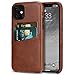 TENDLIN Compatible with iPhone 11 Case Wallet Design Premium Leather Case with 2 Card Holder Slots (Brown)