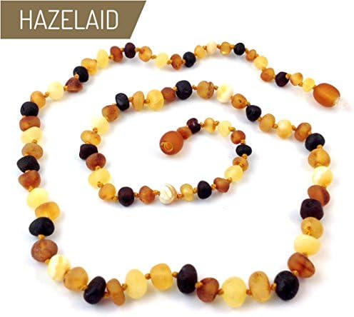 Hazelaid (TM) 16" Baltic Amber Multicolored Semi-Polish Necklace - Twist Clasp