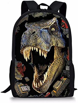 Frestree Cute Cartoon Print Kids School Bag Durable Backpack for Boys and Girls (large, Dinosaur)