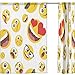 Cooper girl Cartoon Emoji Decorative Window Curtain Sheer Panel Drapes 55x78 for Living Room Bedroom Kids Room 2 Piece
