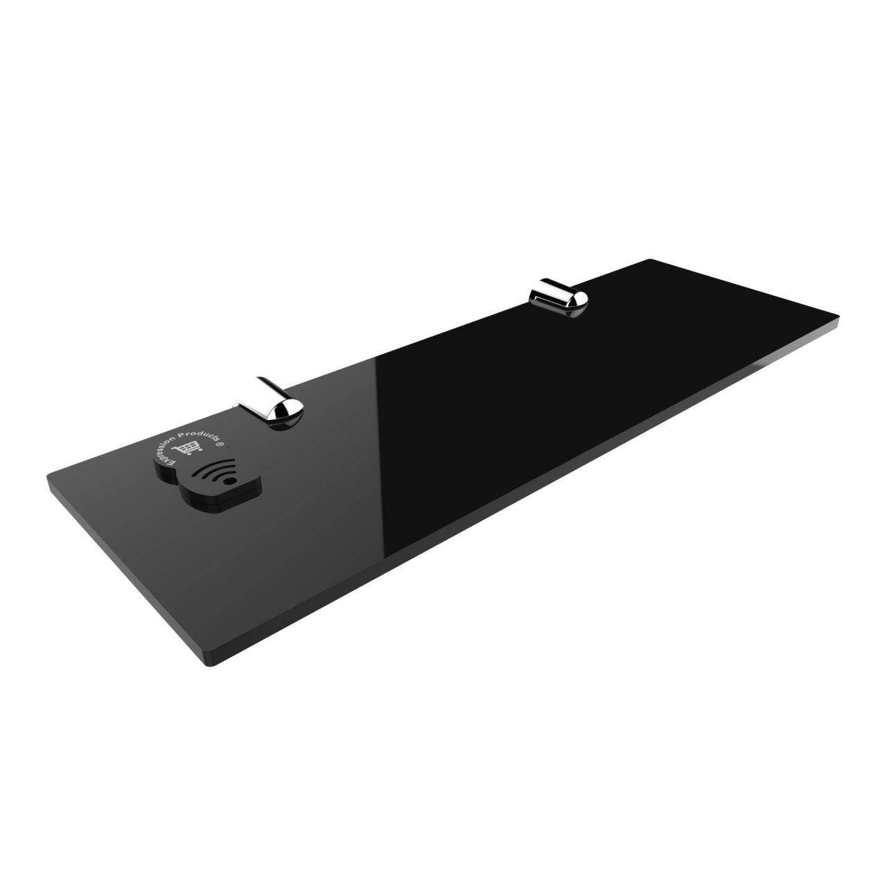 Expression Products Straight Acrylic Safety Shelf 300mm x100mm, Bathroom, Bedroom, Office, Free Trolley Token Material Sample Included per Shipment - Black