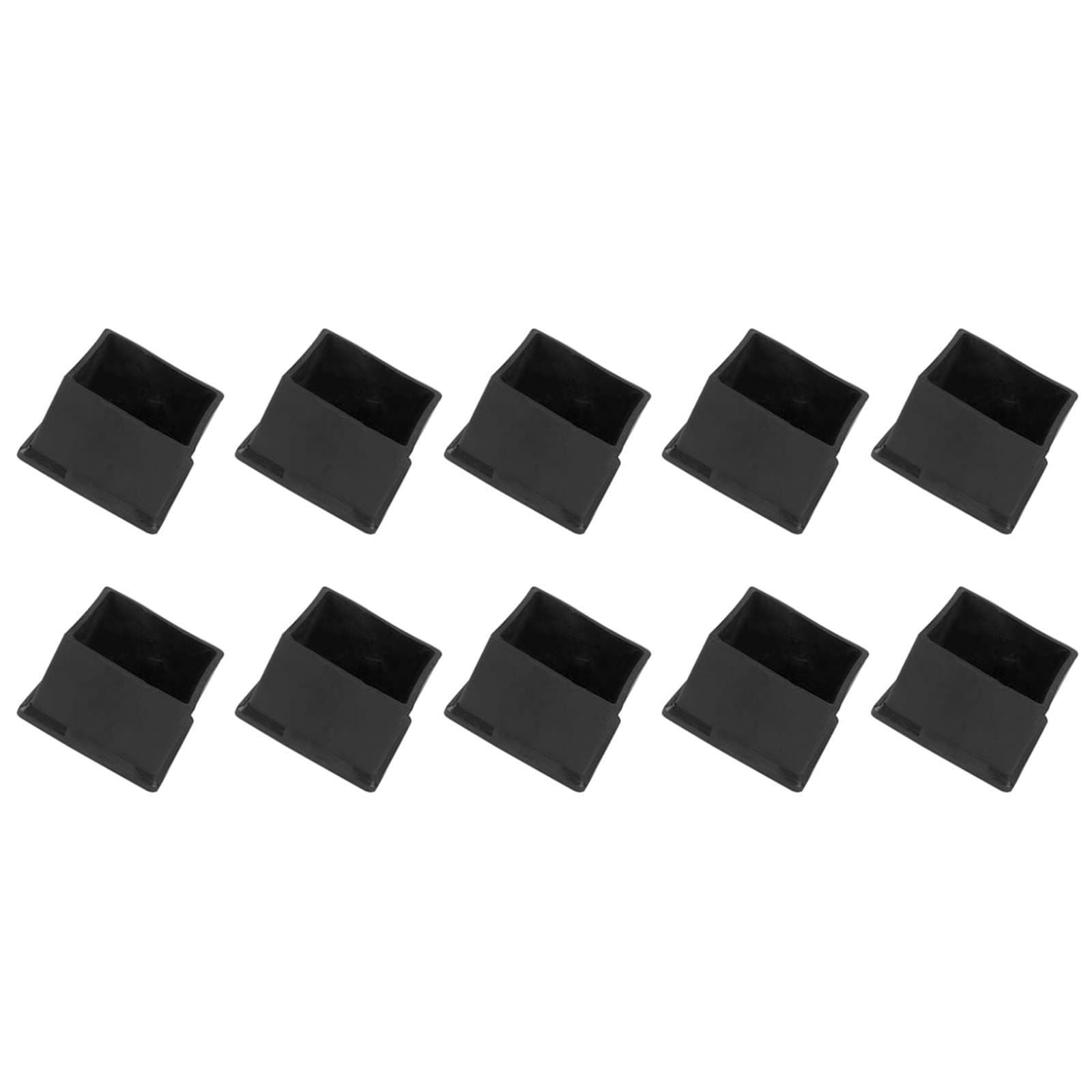 METALLIXITY Chair Leg End Cover (60mm x 60mm) 18Pcs, Square PVC Furniture Feet Caps Floor Protector - for Sofa Table Patio Chairs, Black