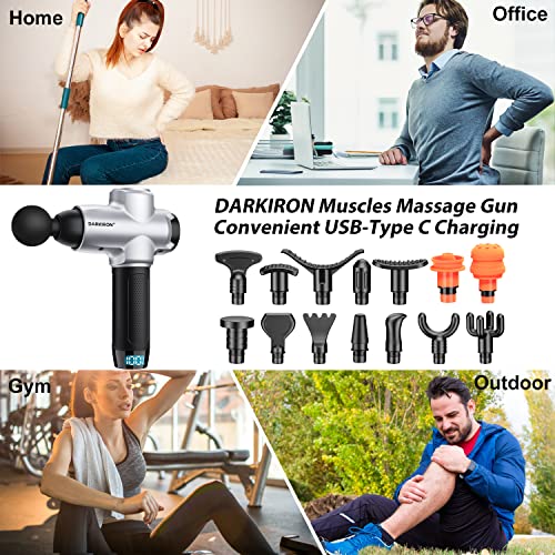 DARKIRON Massage Gun Deep Tissue, Handheld Percussion Muscle Electric