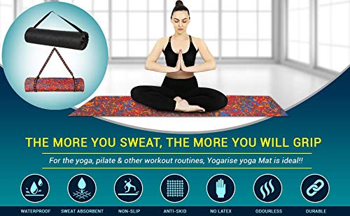 Yogarise Anti Skid and Durable Multicolour Yoga Mat