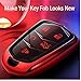 COMPONALL Key Fob Cover for Cadillac, Key Fob Case for 2015-2019 Cadillac Escalade CTS SRX XT5 ATS STS CT6 5-Buttons Premium Soft TPU 360 Degree Full Protection, Red