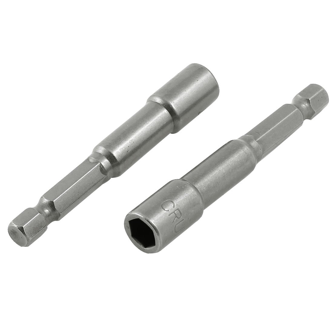 Sourcingmap Screwdriver Drivers Drills 7mm Hex Socket Adapters Bit Gray 2 Pcs
