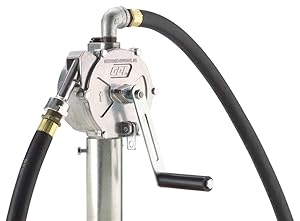 GPI 123000-06, RP-10-UL Rotary Hand Pump, Up to 10 Gal/100 Revolutions, Metal Spout, 8’ Hose, Suction Pipe