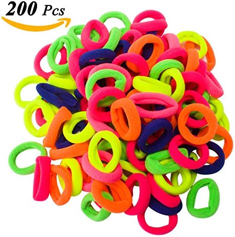 Cocider Hair Bands Ties Elastics Toddler Baby Girl, 200 PCS No Crease Ponytail Holders, Tiny Soft Rubber Bands for Baby Kids Women Men, Small Size No Aches Durable Hair Accessories