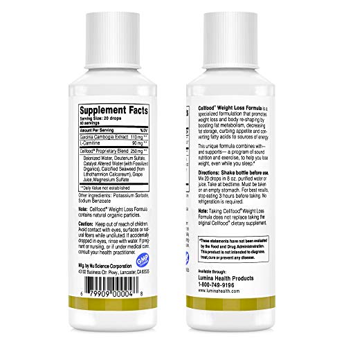 Cellfood Weight Loss Formula 4 Fl Oz Suppress Appetite Increase Metabolism Decrease Fat Storage With L Carnitine Garcinia Cambogia Liquid Formula Gluten Free Non Gmo 60 Day Supply Pricepulse