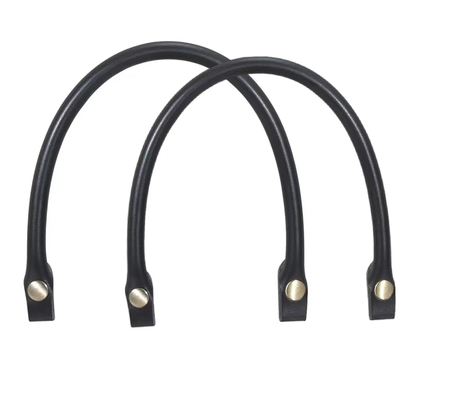 Bessy shop Leather Purse Handles,2 Pieces Leather Bag Handle Bag Handles Shoulder Strap Shoulder Bag Handbag Accessories for DIY Purse Making Tote Bags (Black)