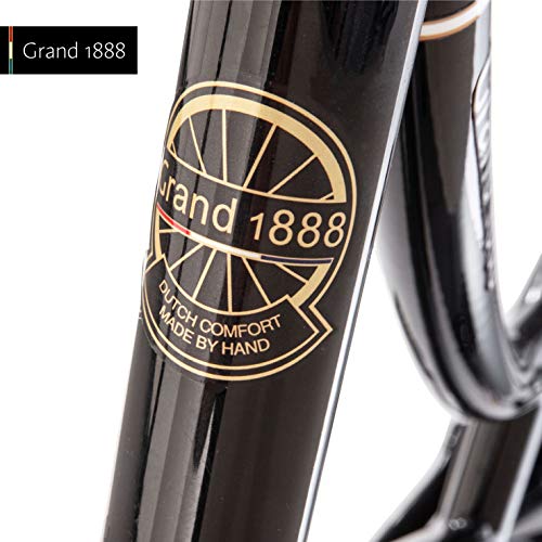 Grand 1888 Unisex fiets, Klassieke Oma fiets met comfortabel zadel, bagagedrager, reflectors, fietsstandaard en bel… - Image 5
